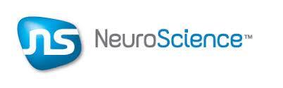 NeuroScience logo with blue icon and modern gray and blue text