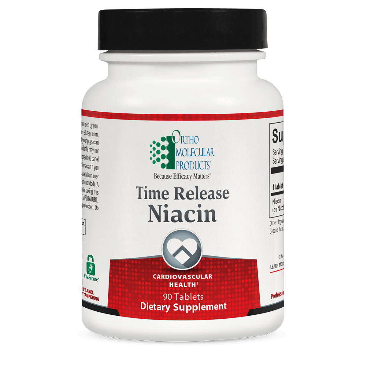 Time Release Niacin supplement bottle for cardiovascular health, 90 tablets, dietary supplement