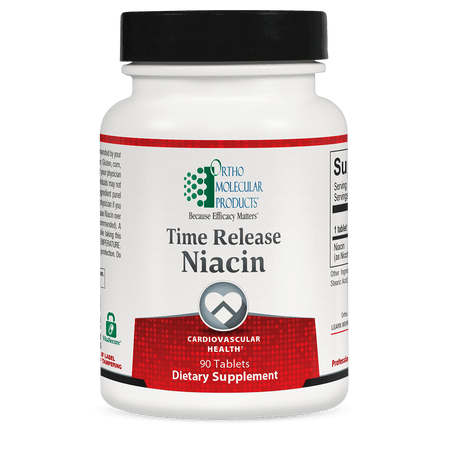 Time Release Niacin supplement bottle for cardiovascular health, 90 tablets, dietary supplement