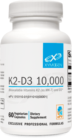 K2-D3 10,000 dietary supplement bottle with 60 vegetarian capsules
