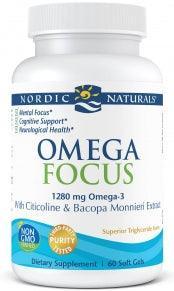 Nordic Naturals Omega Focus supplement bottle with Omega-3, citicoline, bacopa.