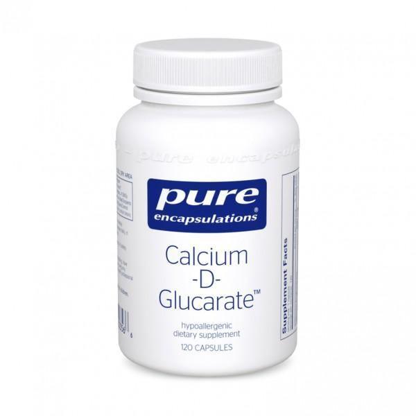 Pure Encapsulations Calcium D-Glucarate dietary supplement bottle, 120 capsules