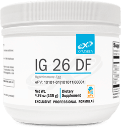 IG 26 DF dietary supplement powder container, 135g, professional formula label