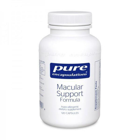Pure Encapsulations Macular Support Formula dietary supplement bottle, 120 capsules