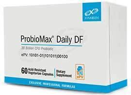 ProbioMax Daily DF probiotic dietary supplement box with 60 vegetarian capsules