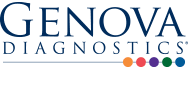 Genova Diagnostics blue logo with multicolored dots, representing lab testing services