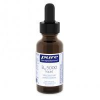 Pure Encapsulations B12 5000 liquid supplement dropper bottle on white background
