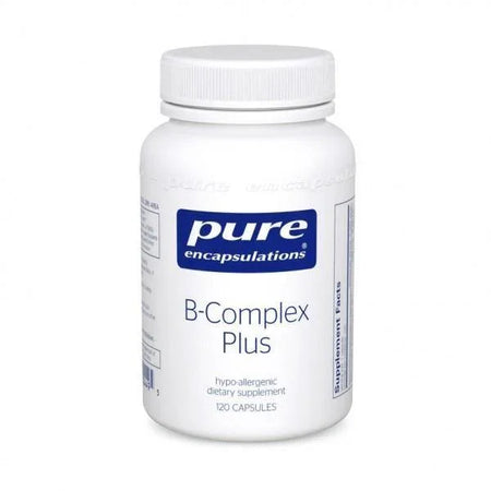 Pure Encapsulations B-Complex Plus supplement bottle, 120 capsules, dietary supplement