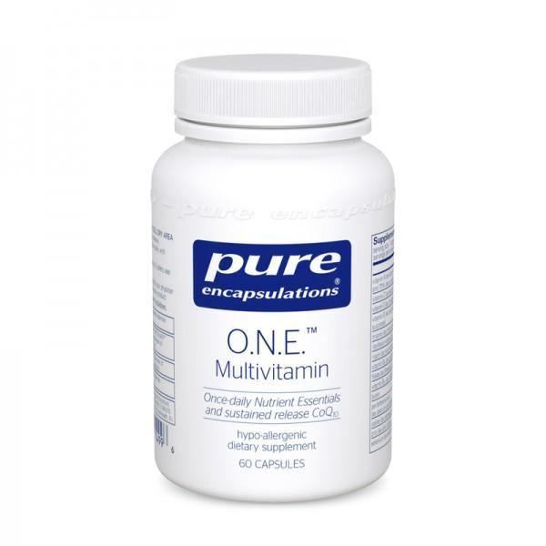 Pure Encapsulations O.N.E. Multivitamin supplement bottle with 60 capsules