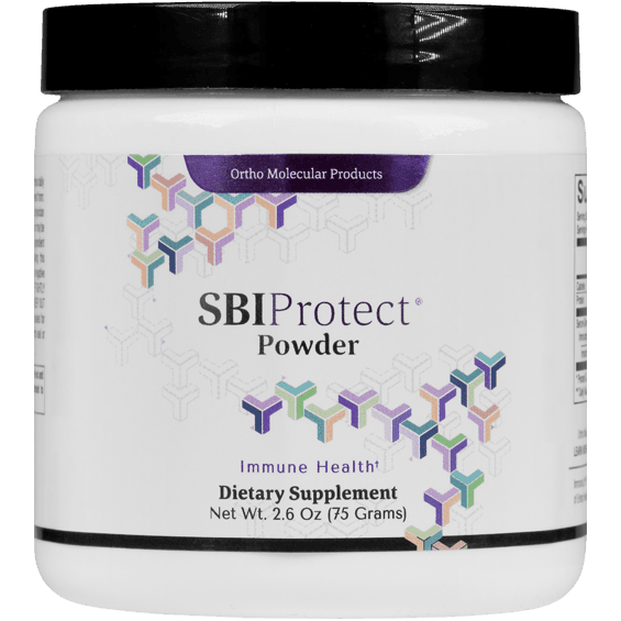 SBI Protect Powder dietary supplement for immune health in 2.6 oz container