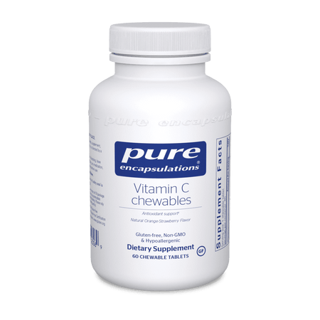 Pure Encapsulations Vitamin C chewables dietary supplement bottle, 60 tablets